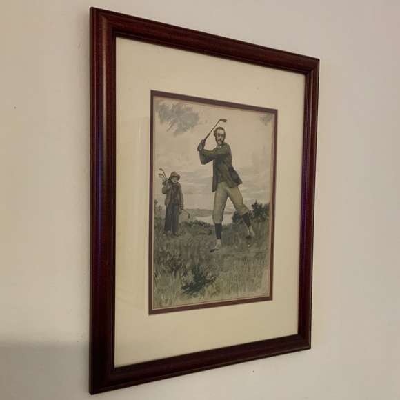 Vintage Golf Artwork in Wooden Frame - Picture 6 of 6